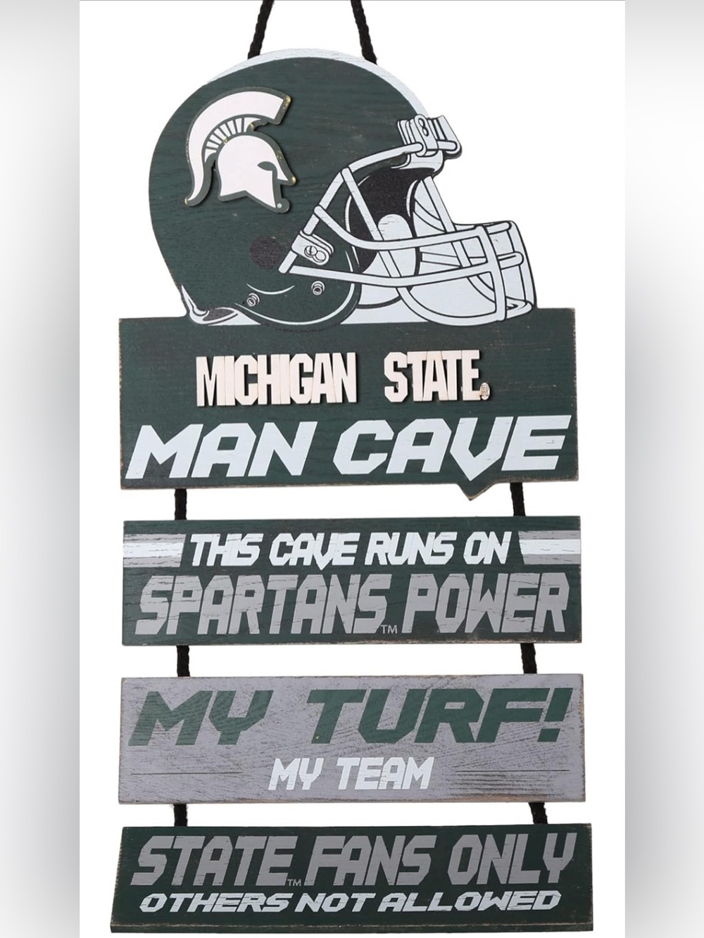 Michigan State Green Man Cave Hanging Sign - Spartans Fan Decor